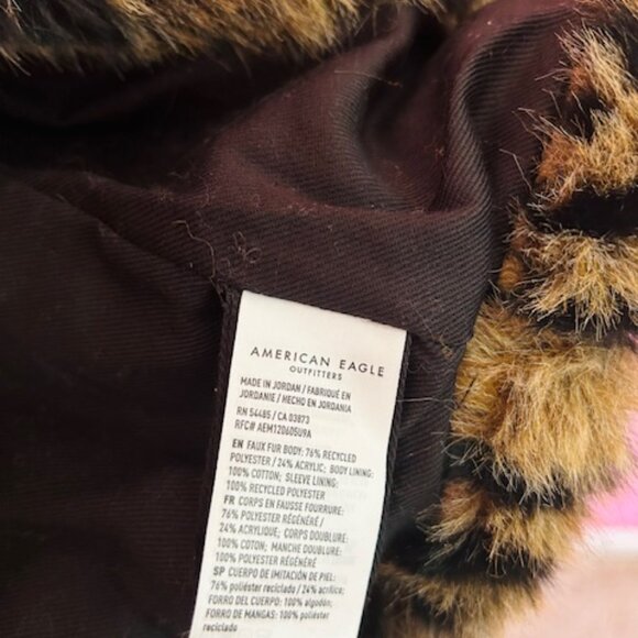 AE Leopard Faux Fur Coat - M - Picture 4 of 8